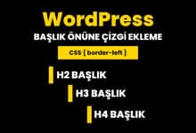 Başlık Önüne Çizgi Nasıl Eklenir
