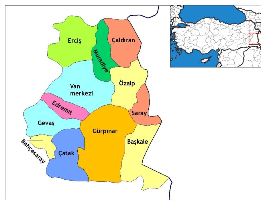 Van İlçeleri Haritası